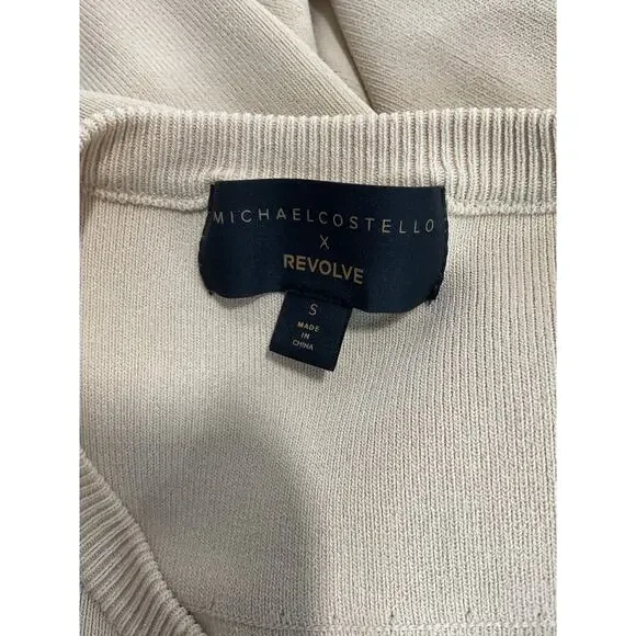 Michael Costello x Revolve 'Asym' Tan Cut Out Dolman Sleeve Sweater Size S - Picture 4 of 5